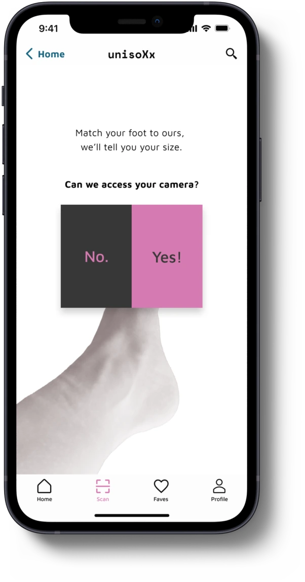 wireframe of a foot being scanned by a smartphone